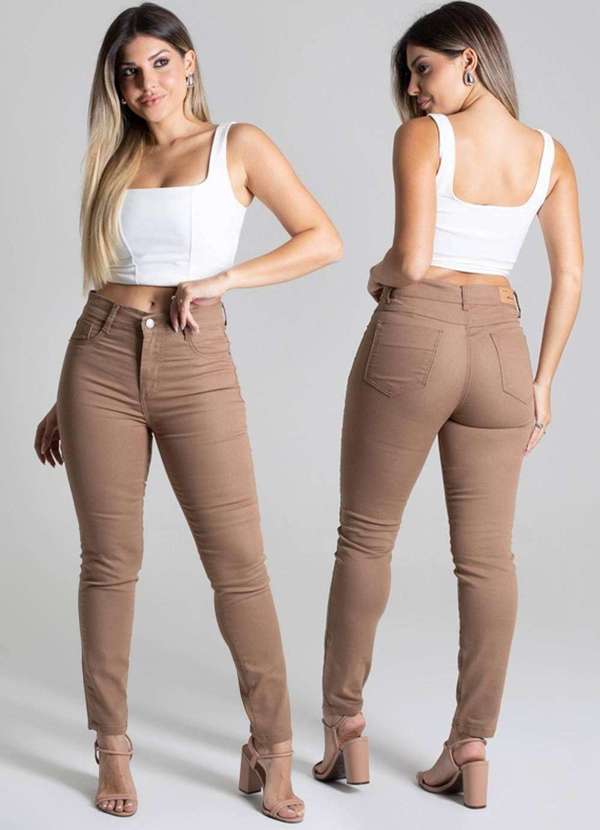 Sawary - Calça Sarja Sawary Skinny - 277092 Bege 6