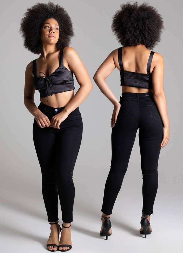 Sawary - Calça Sarja Sawary Skinny - 265658 Preto 6