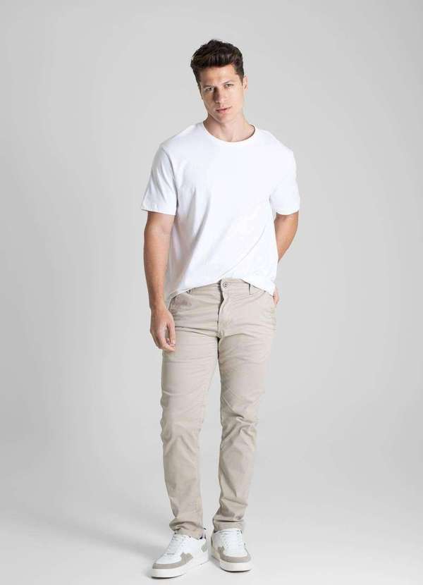 Sawary - Calça Sarja Sawary Slim - 280381 Bege 2