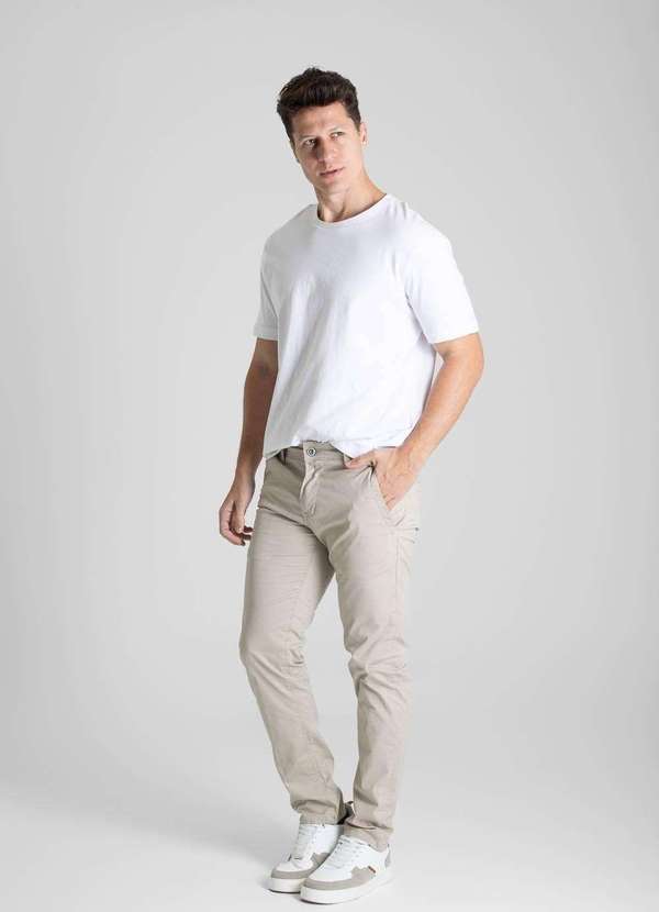 Sawary - Calça Sarja Sawary Slim - 280381 Bege 3