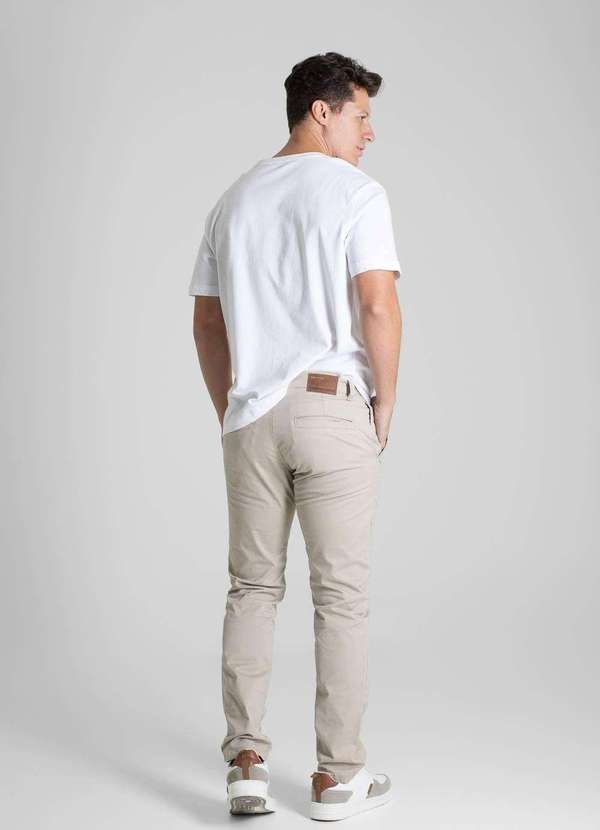 Sawary - Calça Sarja Sawary Slim - 280381 Bege 4