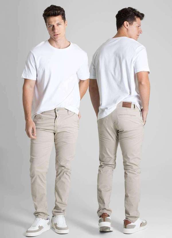 Sawary - Calça Sarja Sawary Slim - 280381 Bege 6