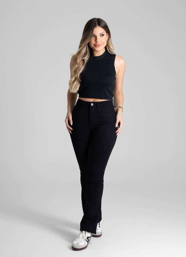 Sawary - Calça Sarja Sawary Super Lipo Boot Cut - 281115 Preto 2