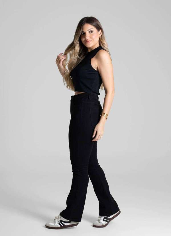 Sawary - Calça Sarja Sawary Super Lipo Boot Cut - 281115 Preto 3