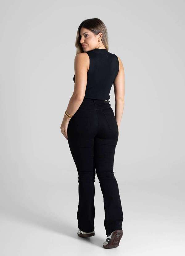 Sawary - Calça Sarja Sawary Super Lipo Boot Cut - 281115 Preto 4