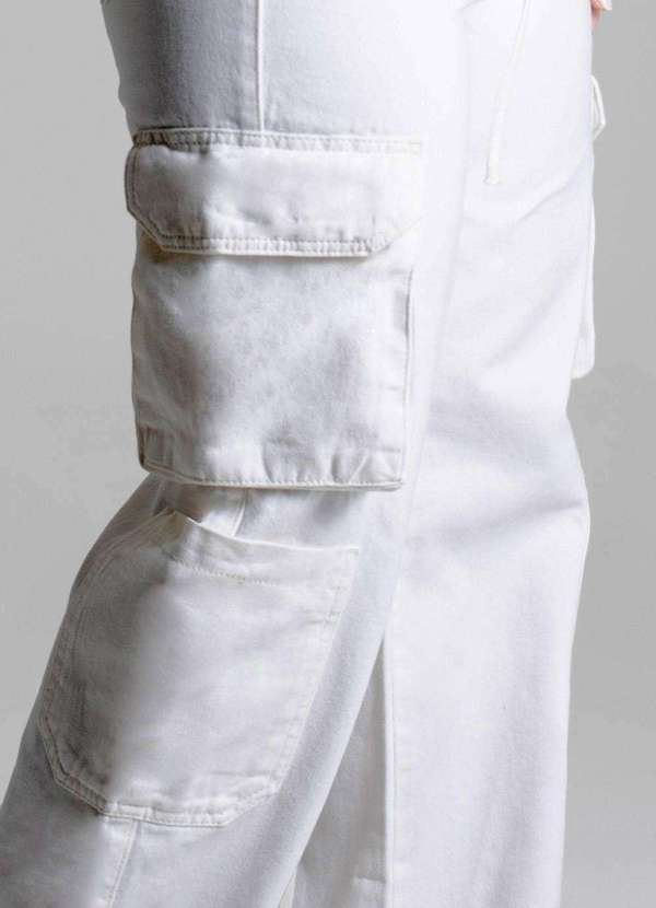 Sawary - Calça Sarja Sawary Wide Leg - 278283 Branco 5