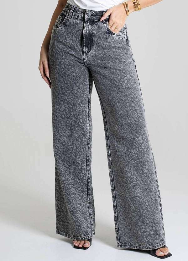 Sawary - Calça Sarja Sawary Wide Leg - 279482 Preto 5