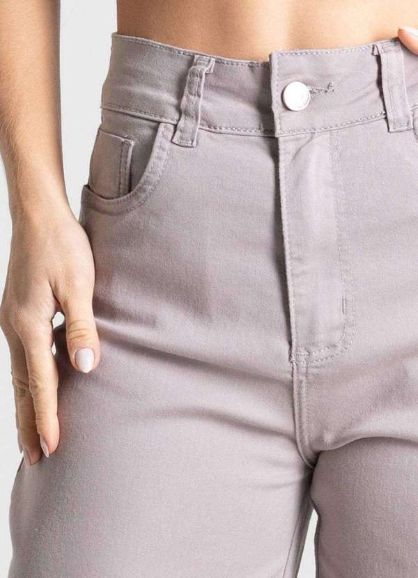 Sawary - Calça Sarja Sawary Wide Leg - 280472 Bege 5