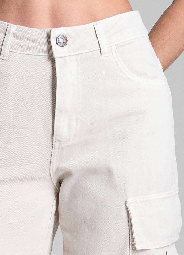 Sawary - Calça Sarja Sawary Wide Leg - 280482 Bege 5