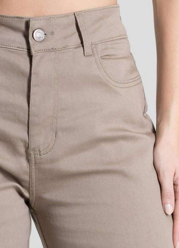 Sawary - Calça Sarja Sawary Wide Leg - 280483 Bege 5