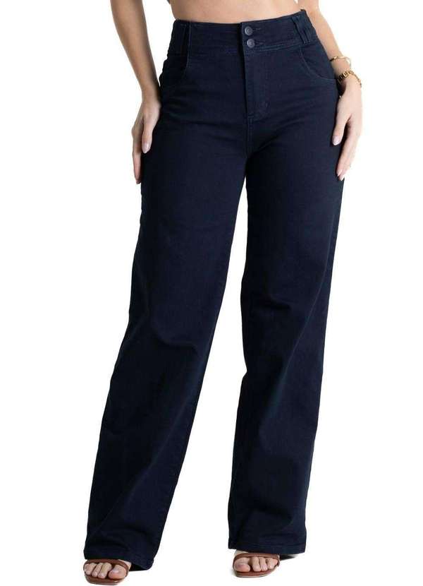 Sawary - Calça Sarja Sawary Wide Leg - 280541 Azul