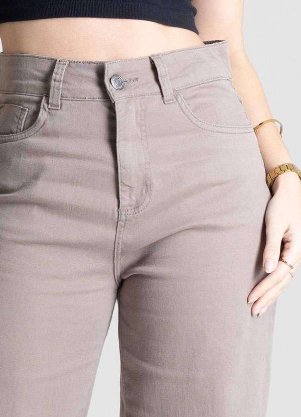 Sawary - Calça Sarja Sawary Wide Leg - 280646 Bege 5