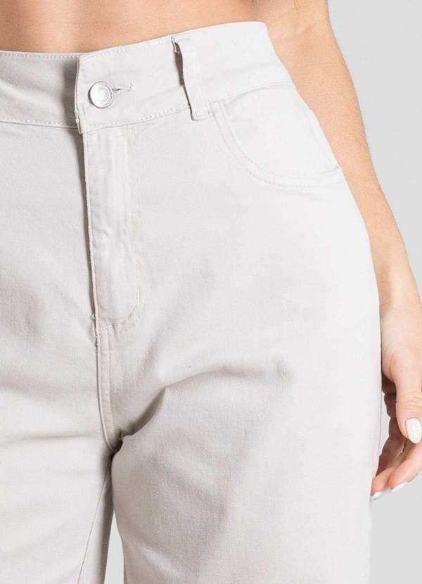 Sawary - Calça Sarja Sawary Wide Leg - 280657 Bege 5