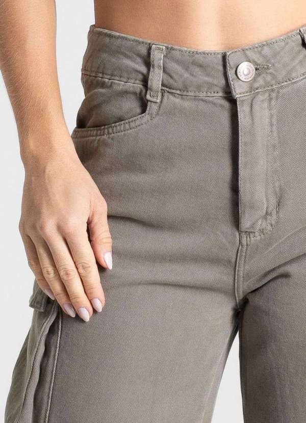 Sawary - Calça Sarja Sawary Wide Leg- 280818 Verde 5