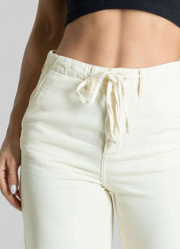 Sawary - Calça Sarja Sawary Wide Leg - 281585 Amarelo 5