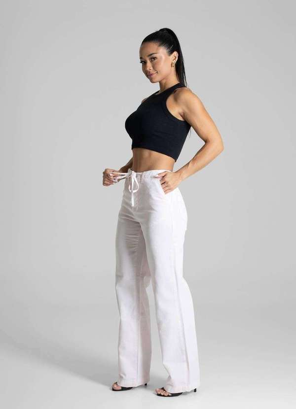 Sawary - Calça Sarja Sawary Wide Leg - 281586 Rosa 3