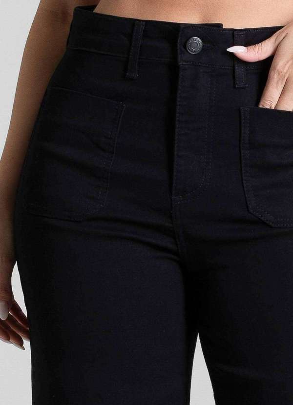 Sawary - Calça Sarja Sawary Wide Leg - 281878 Preto 5