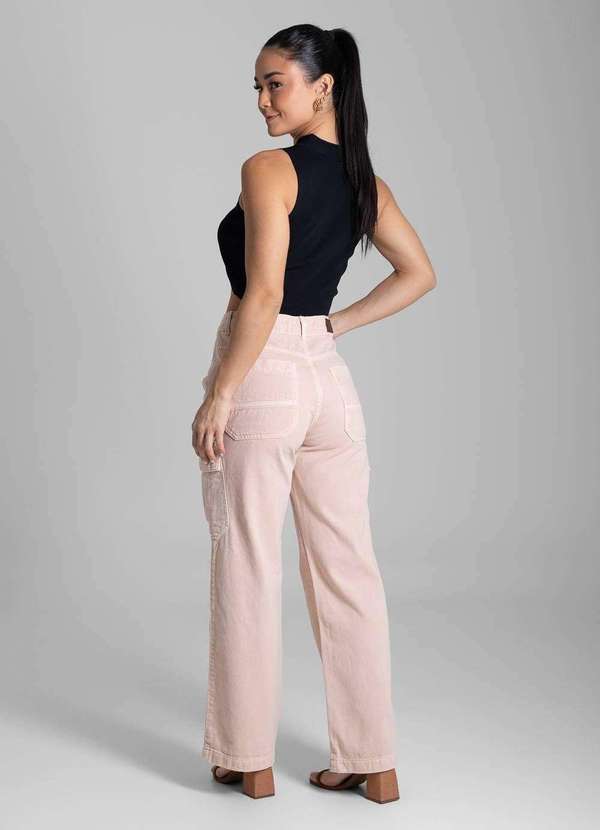 Sawary - Calça Sarja Sawary Wide Leg - 282296 Rosa 4