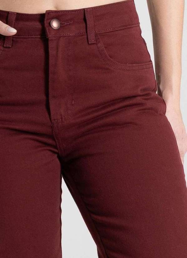 Sawary - Calça Sarja Sawary Wide Leg Petit - 280528 Vermelho 6