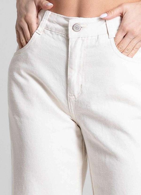 Sawary - Calça Sarja Sawary Wide Leg Petit - 281797 Bege 5