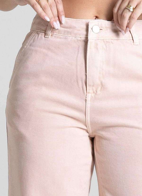 Sawary - Calça Sarja Sawary Wide Leg Petit - 282210 Rosa 5