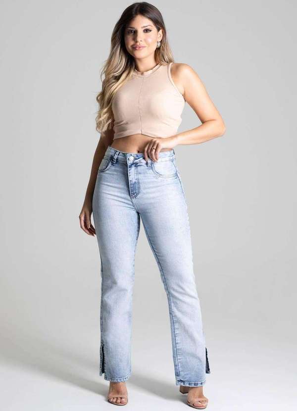 Sawary - Calça Sawary Jeans Reta Azul