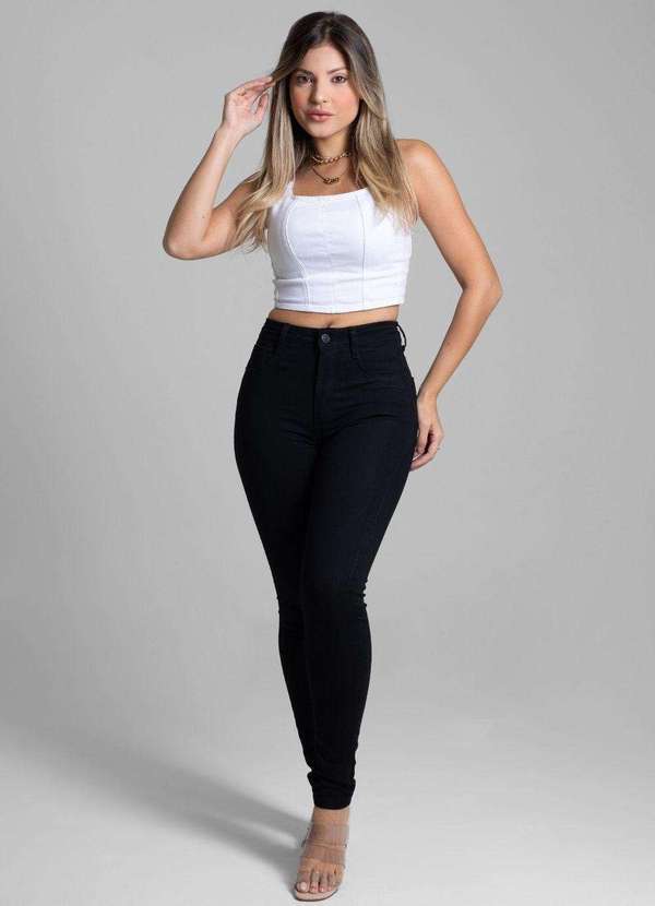 Sawary - Calça Sawary Jeans Sarja Feminina Super Lipo - 264741 Preto 3