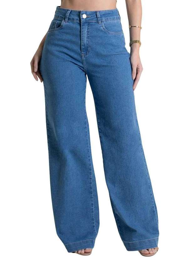 Flare CalÃ§a Jeans Com Bojo Sawary Calça Sawary Jeans Wide Leg