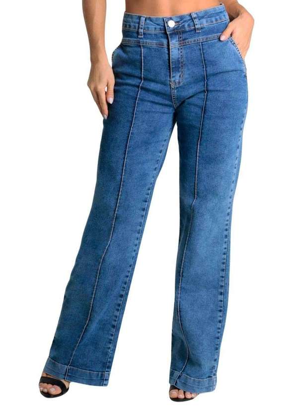 Sawary - Calça Sawary Jeans Wide Leg - 279847 Azul