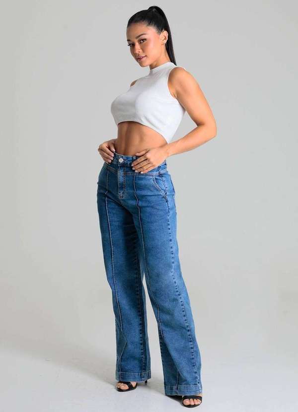 Sawary - Calça Sawary Jeans Wide Leg - 279847 Azul 3