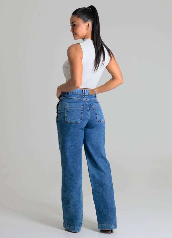 Sawary - Calça Sawary Jeans Wide Leg - 279847 Azul 4