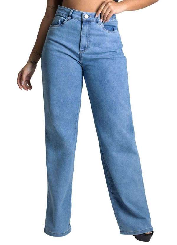 Sawary - Calça Sawary Jeans Wide Leg Azul