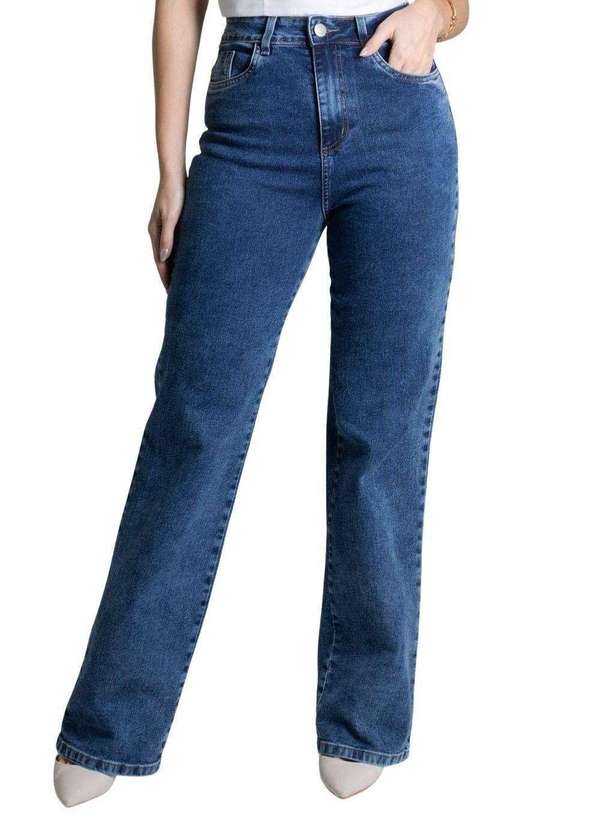 Sawary - Calça Sawary Jeans Wide Leg Azul