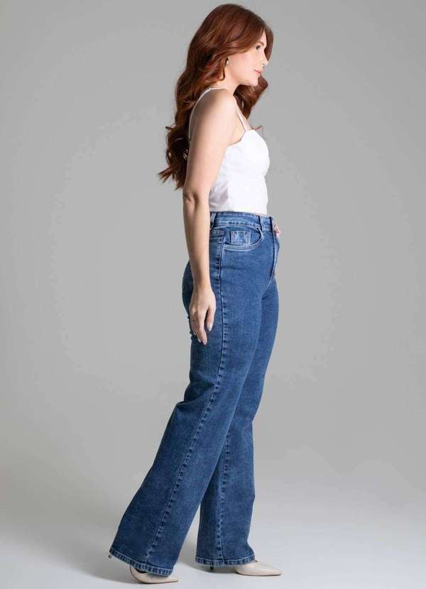 Sawary - Calça Sawary Jeans Wide Leg Azul 3