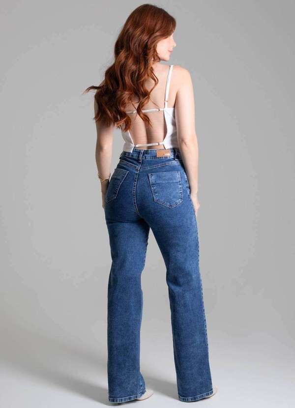 Sawary - Calça Sawary Jeans Wide Leg Azul 4