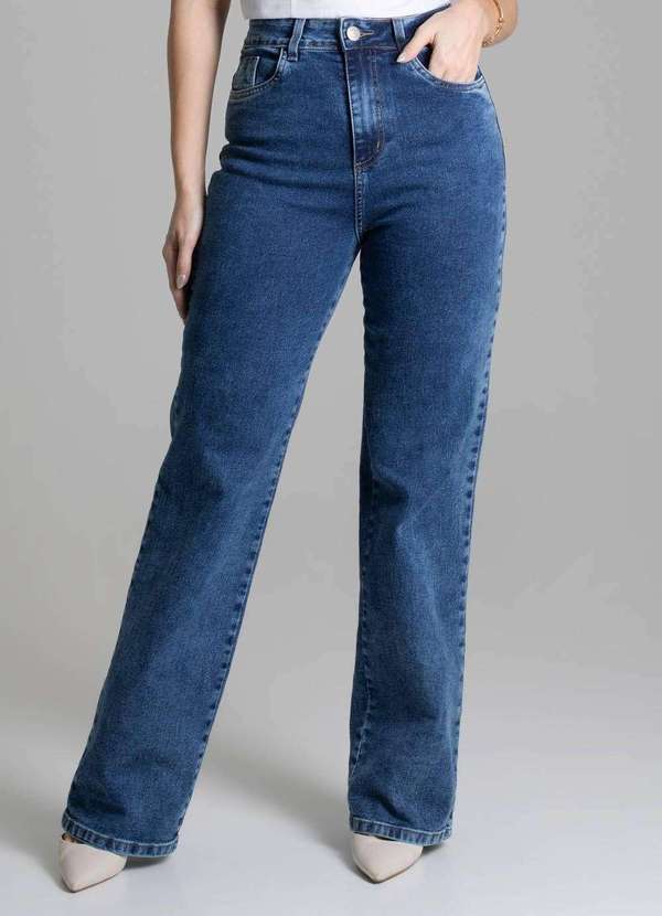 Sawary - Calça Sawary Jeans Wide Leg Azul 5