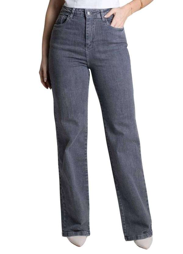 Sawary - Calça Sawary Jeans Wide Leg - 278036 Cinza
