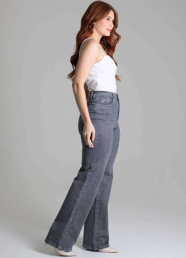 Sawary - Calça Sawary Jeans Wide Leg - 278036 Cinza 3