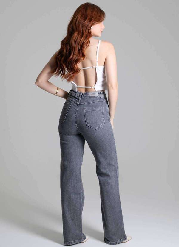 Sawary - Calça Sawary Jeans Wide Leg - 278036 Cinza 4