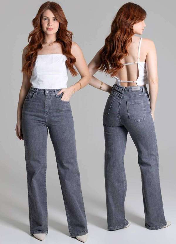 Sawary - Calça Sawary Jeans Wide Leg - 278036 Cinza 6