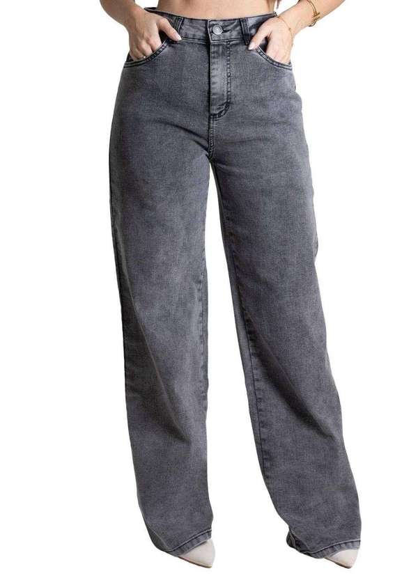 Sawary - Calça Sawary Jeans Wide Leg Preto