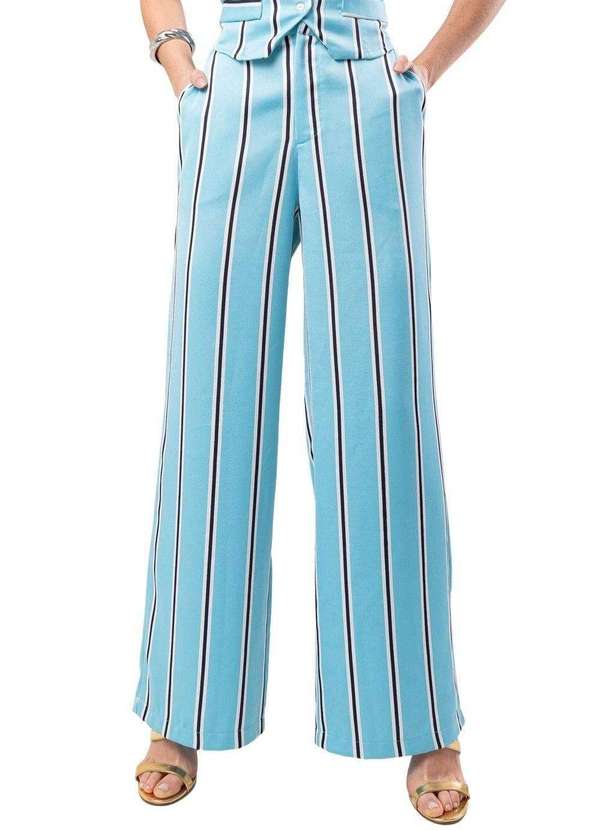 Sawary - Calça Sawary Wide Linear - 279710 Azul