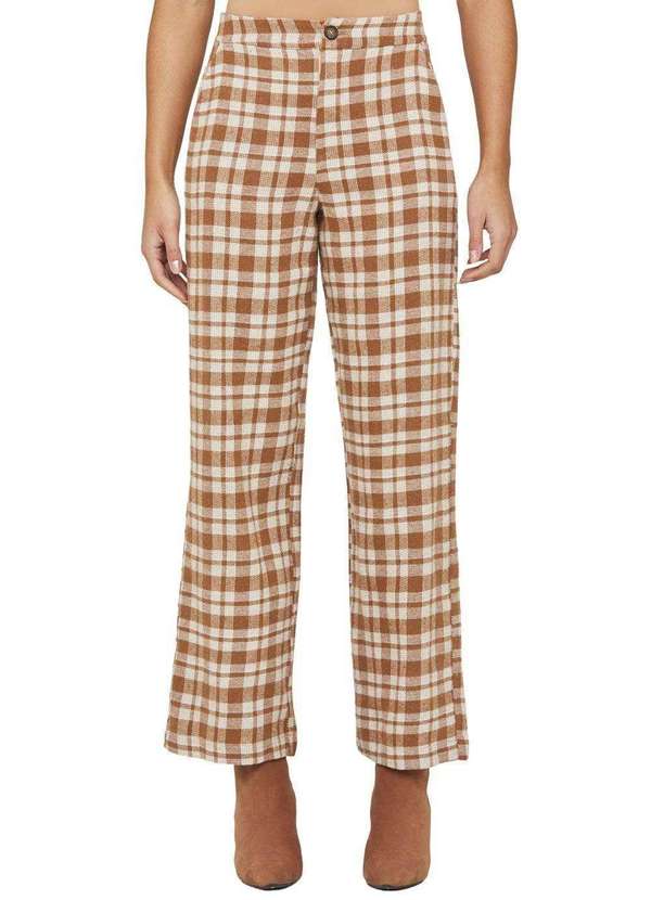 Sawary - Calça Xadrez Sawary - 277975 Bege