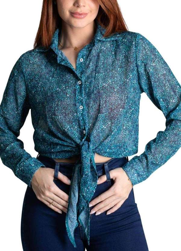 Sawary - Camisa Sawary Estampa - 278798 Azul