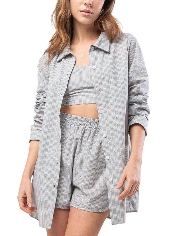 Sawary - Camisa Sawary Estampada - 278975 Cinza