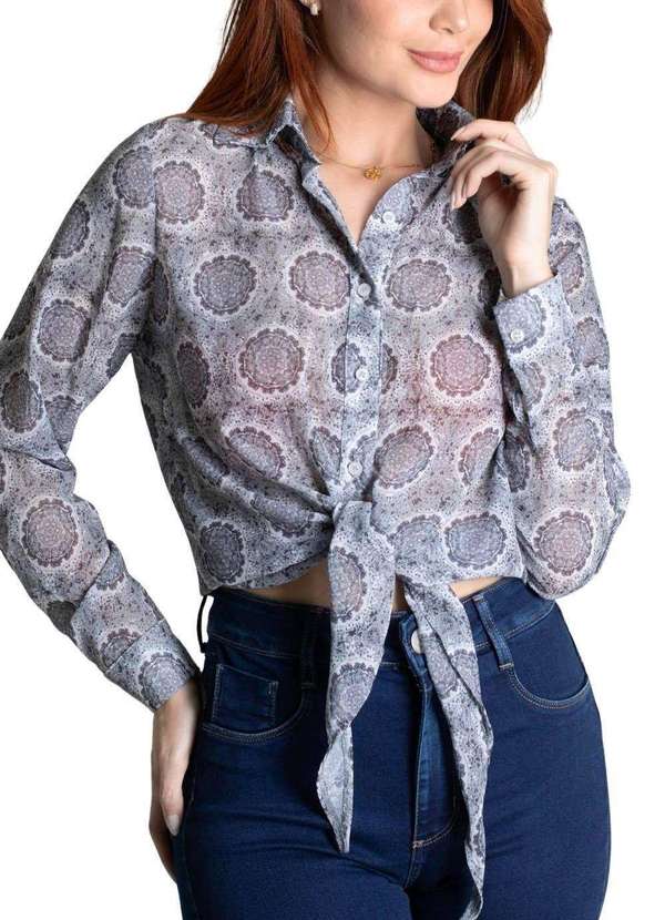 Sawary - Camiseta Sawary Estampada - 278634 Cinza