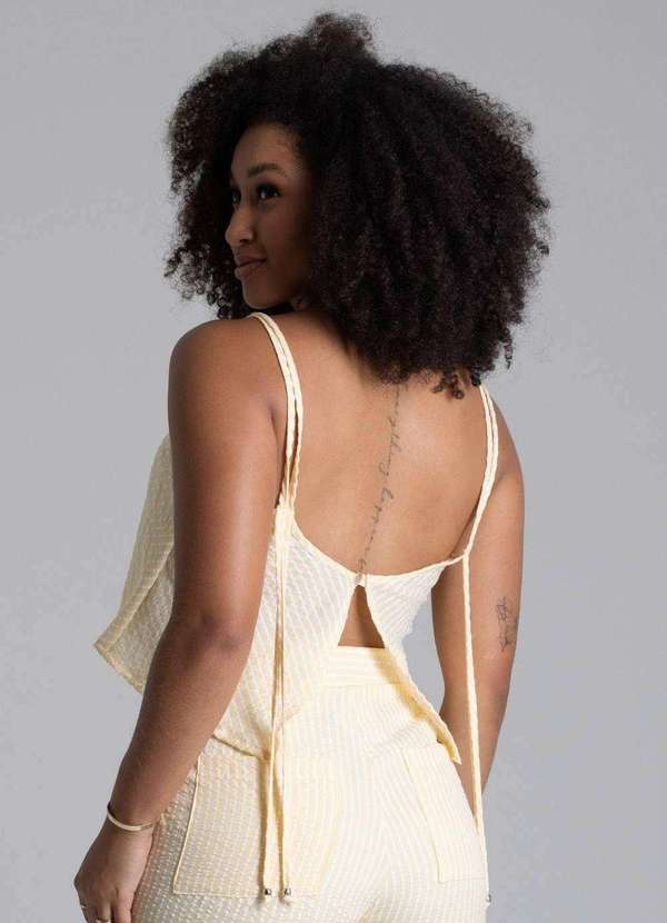 Sawary - Cropped Sawary Fino - 278796 Amarelo 4