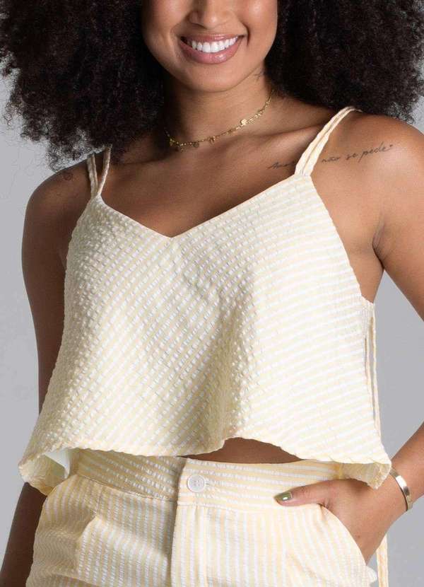 Sawary - Cropped Sawary Fino - 278796 Amarelo 5