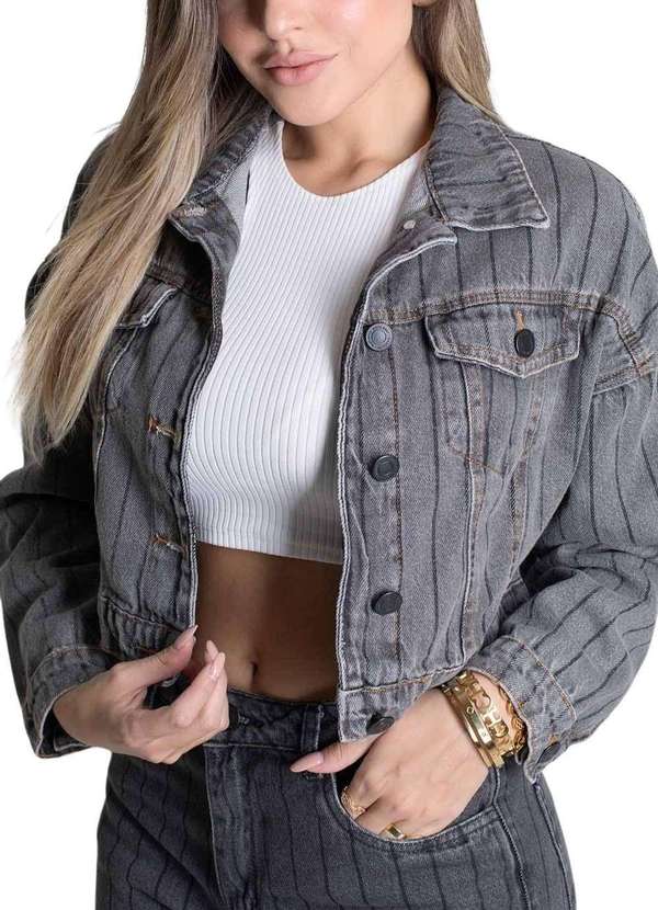 Sawary - Jaqueta Jeans Sawary - 279272 Cinza