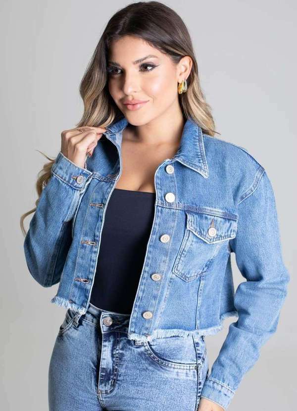 Sawary - Jaqueta Jeans Sawary Azul